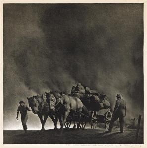 RIGGS Robert 1896-1970,Dust Storm,1941,Swann Galleries US 2024-04-18