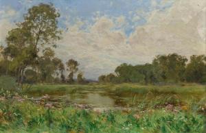 RIGOLOT Albert Gabriel 1862-1932,A summer landscape with pond,Galerie Koller CH 2017-09-22