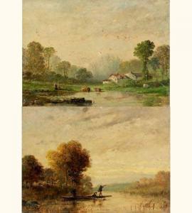 RIGON Auguste Maillet 1850-1884,Bergères et troupeau près de l'étang,De Maigret FR 2008-06-13