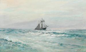 RIIS CARSTENSEN Andreas Christian 1844-1906,Seascape with sailing ship at full sail,Bruun Rasmussen 2024-03-18