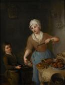 RIJNENBURG Nicolaas,A pantry scene with a maid and boy weighing hazeln,1756,Rosebery's 2022-11-16