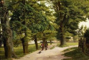 RILEY C,Figures in a Tree Lined Avenue,Rowley Fine Art Auctioneers GB 2015-06-03