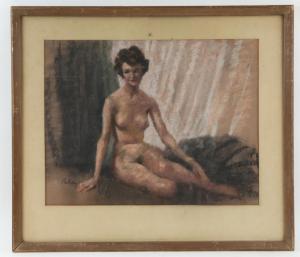 RILEY Harry Arthur 1895-1966,Portrait of a seated nude woman,Ewbank Auctions GB 2022-03-24