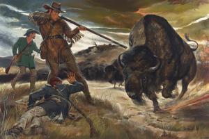 RILEY Kenneth 1919-2015,There was a Man: To Daniel Boone A Buffalo Stamped,1949,Bonhams 2024-04-23