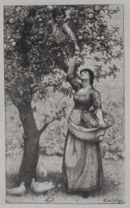 RILEY Thomas 1878-1892,Gathering Apples,1882,Duke & Son GB 2020-06-25
