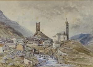 RIMINGTON Evelyn Jane 1869-1958,view of the Basilica of the Fourteen Holy Helper,Burstow and Hewett 2019-05-22