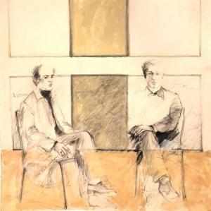 Rimmer Itzu 1948,Two Sitting Men,Montefiore IL 2018-04-03