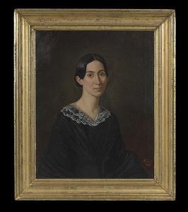 RINCK Adolph D,Portrait of a Creole Lady in a Lace Collar,1847,New Orleans Auction 2015-08-23