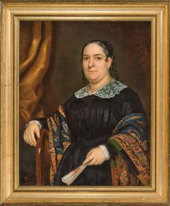 RINCK Adolph D 1810-1873,Portrait of a Woman,1844,Neal Auction Company US 2018-11-18