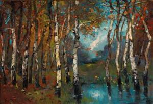 RING KASZNAR Jenö 1875,Birch Wood in Autumn,Palais Dorotheum AT 2016-09-20