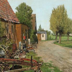 RING Ole 1902-1972,Old agricultural equipment at a farm,Bruun Rasmussen DK 2015-08-03