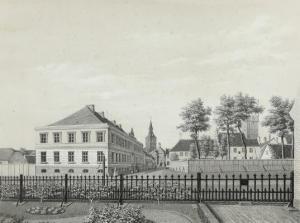RINGE Niels 1791-1854,Graabrödrepladsen i Odense,1848,Bruun Rasmussen DK 2020-12-07
