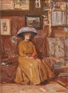 RINKE Jan 1863-1922,Jeune femme dans le cabinet de curiosités,Horta BE 2019-09-09