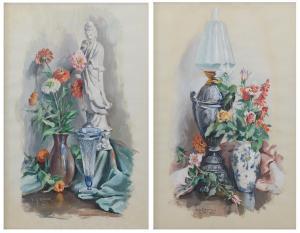 RINONE Francesco 1901-1982,Natura morta con vaso di fiori e lampada,1961,Meeting Art IT 2023-11-29