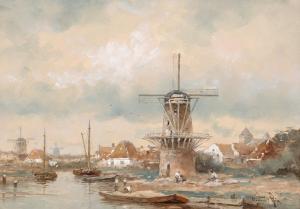 RIP Willem Cornelis 1856-1922,Activity by a mill along the waterside,Glerum NL 2010-11-23
