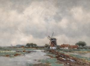 RIP Willem Cornelis 1856-1922,Landscape with a mill andhouses,Glerum NL 2008-10-13