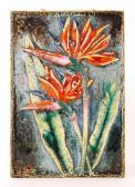 RISCHA,decorated with a Strelitzia,1960,Fieldings Auctioneers Limited GB 2012-10-27