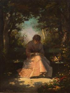 RISLER Charles Auguste 1819-1899,Jeune femme à la fleur,1884,Piasa FR 2013-10-16