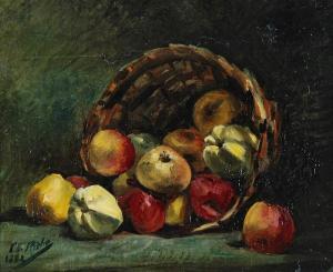 RISLER Charles Auguste 1819-1899,Matwa natura z jablkami,1882,Rempex PL 2010-02-24