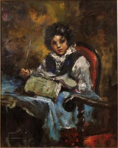 RISPOLI Franco 1921-1989,Figura di bimba seduta,Galleria Sarno IT 2017-05-24