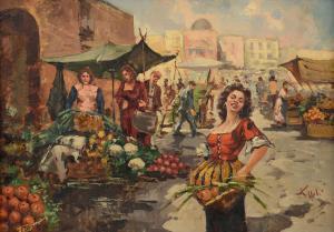RISPOLI Giuseppe 1882-1960,Scena di mercato,Meeting Art IT 2023-10-21