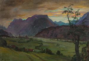 RISS Thomas 1871-1959,Evening in the Inntal,1946,im Kinsky Auktionshaus AT 2021-07-06