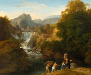 RIST Johann Christoph 1790-1876,Figures in a Mediterranean mountain landscape w,1814,Galerie Koller 2016-03-18