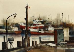 RITCHIE Benson 1941-1996,Boat dock,John Moran Auctioneers US 2008-10-21