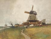 RITSCHEL William Frederick 1864-1949,Dutch Landscape with Windmill,Heritage US 2008-05-09