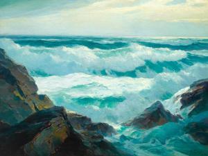 RITSCHEL William Frederick 1864-1949,Rocky Coastal with Crashing Waves,1914,Bonhams GB 2022-11-21