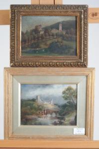 Ritschou E,View of a country house with Italianate towers and,Halls GB 2018-03-07