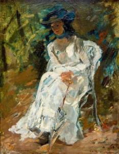 RITSEMA Coba 1876-1961,A lady in her elegant walking outfit,Venduehuis NL 2021-05-27