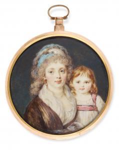 RITT Augustin Christian 1765-1799,A portrait of a mother and daughter,1790,Sotheby's GB 2021-12-09