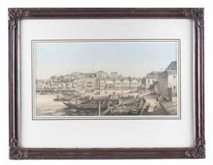 RITTER Carl 1807-1880,Ansicht des Seeufers mit Häuserzeile,1860,Palais Dorotheum AT 2017-11-16