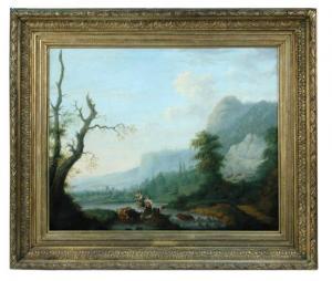 RITTER G 1800-1800,Mountainous Landscape with Goatherds and Goats,Cheffins GB 2014-03-05