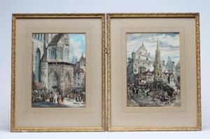 RITTER Paul I 1829-1907,Street Scenes,Hartleys Auctioneers and Valuers GB 2021-03-24