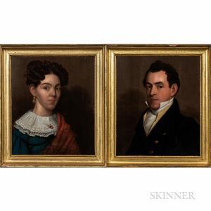 RITTO PENNIMAN John 1782-1841,Portraits on Panel of Dr. Lawson Myrick and His Wi,Skinner 2021-04-12
