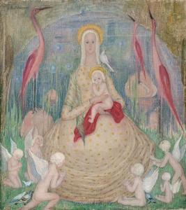 RITZEROW Antoine 1877,Madonna im Sternenkleid mit Kind und Engeln vor ei,Galerie Bassenge 2022-06-02