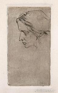RITZEROW Antoine 1877,Studie eines Frauenkopfes im Profil,Engel DE 2022-09-10