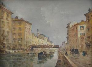 RIVA Giuseppe 1834-1916,Naviglio,Meeting Art IT 2022-03-12