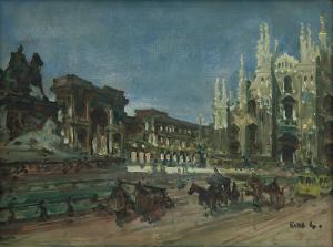 RIVA Giuseppe 1834-1916,PIAZZA DUOMO, MILANO,Trend Auction IT 2024-01-31