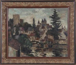 RIVAL Georges 1900-1900,FRENCH VILLAGE SCENE,20th century,Charlton Hall US 2017-11-01