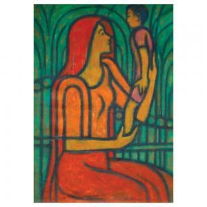 RIVERA Cenon 1922-1998,Mother and Child,1979,Leon Gallery PH 2022-10-23