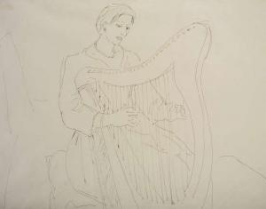 RIVERS Elizabeth 1903-1964,Woman with Harp,Adams IE 2016-02-21