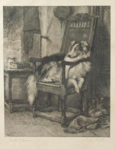 RIVIERE Briton,Sheepdog Resting in a Wainscot Chair,Simon Chorley Art & Antiques 2016-07-19