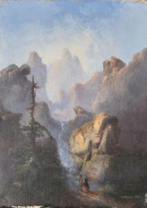 RIVIERE Charles 1848-1920,Les amoureux devant la montagne,1859,Conan-Auclair FR 2021-12-16