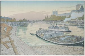 RIVIERE Henri 1864-1951,Le Pont des Saints-Pères et le Louvre. (Pl. des Pa,1900,Ader FR 2024-04-03