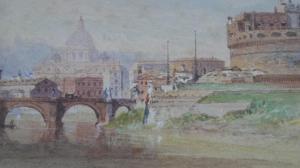 RIVIERE Henry Parsons 1811-1888,a view on the Tiber, Rome,Criterion GB 2021-10-06