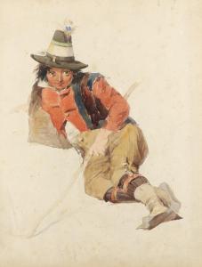 RIVIERE Henry Parsons 1811-1888,Study of a peasant boy lying down,Woolley & Wallis GB 2021-08-11