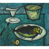 RIVIERE M L,STILL LIFE WITH FISH ON A TABLE,Waddington's CA 2022-04-28